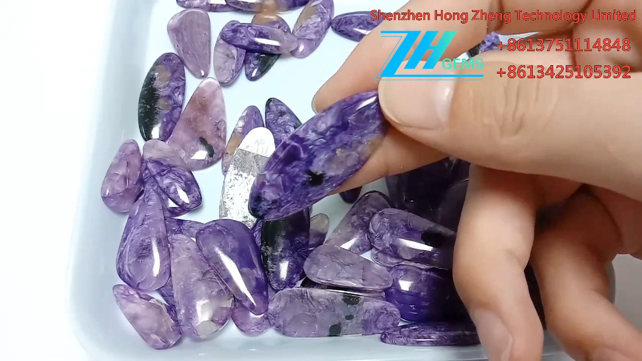 Bizhuteri argjendi me shumicë Charoite varëse gur i çmuar 1