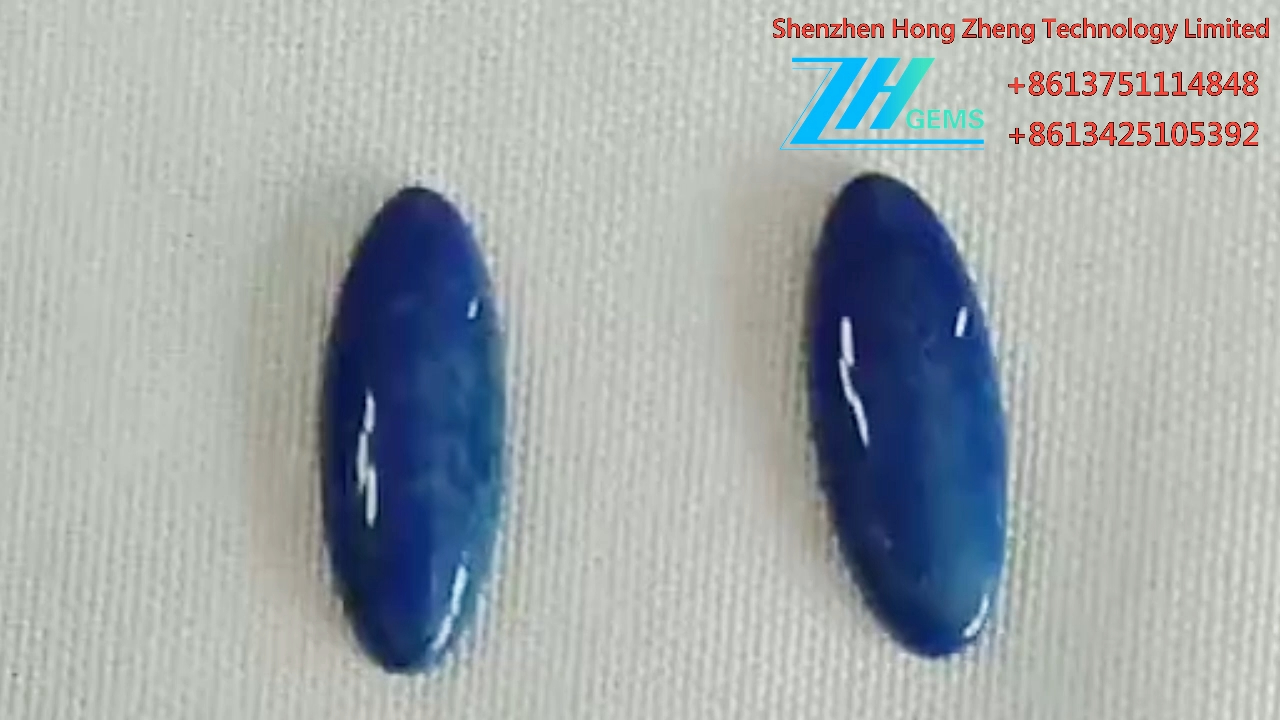 Lapis Lazuli Gemstone Cabochon Pâr o Garreg Naturiol Cyfatebol 8