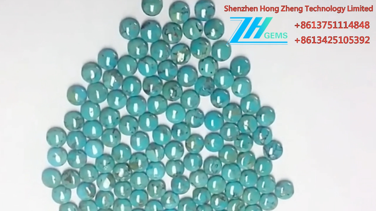 Mohave Turquoise Gemstone hirgrwn Siâp Mohave Turquoise Cab 9