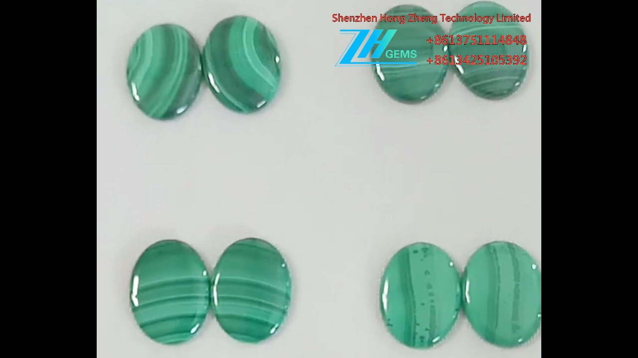Malachite pair High Quality malachite Cabochon vito huru 8
