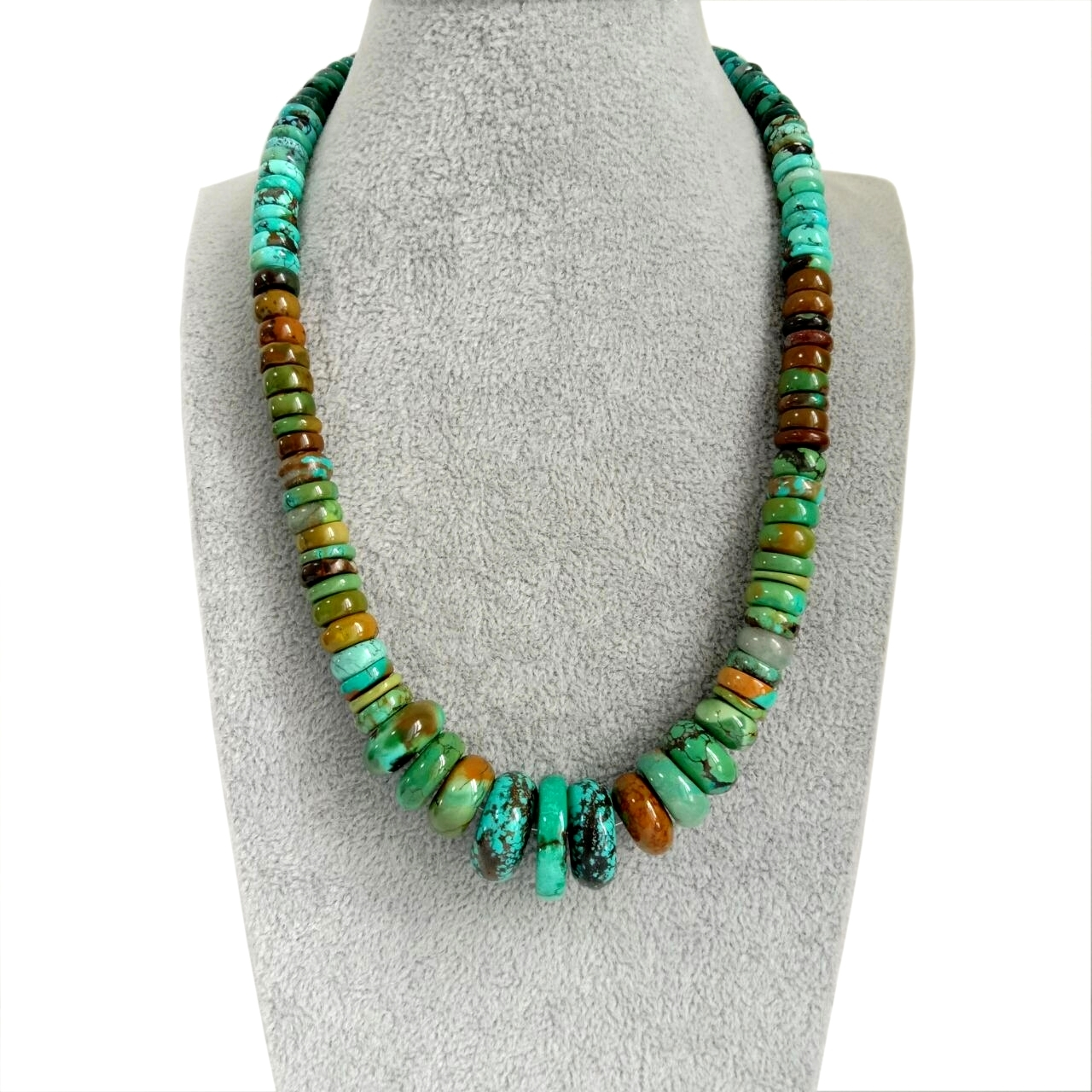 Natural Spiderweb Beads Turquoise Necklace Pendant 1