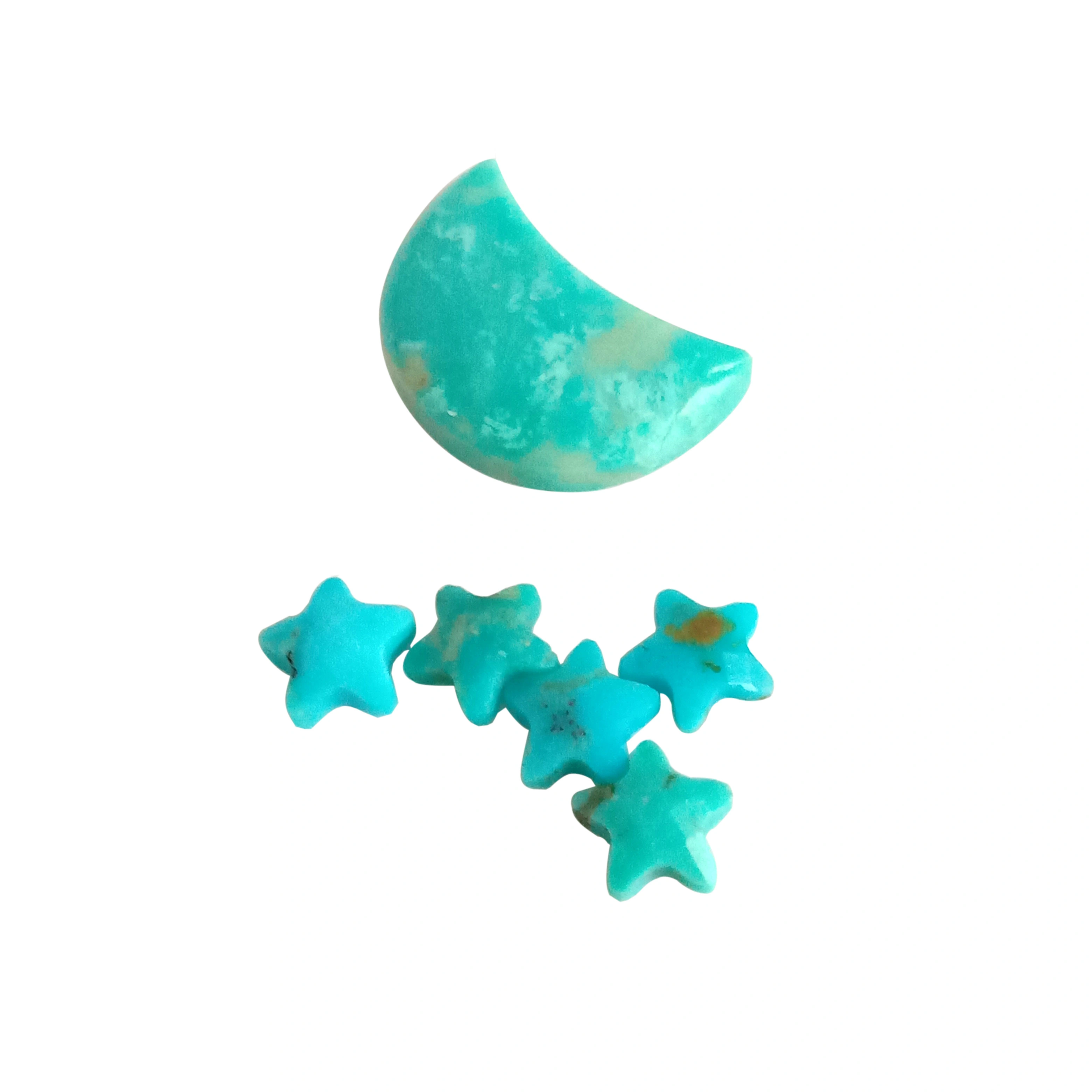 Τυρκουάζ Moon Star σχήμα Cabochon Natural για την κατασκευή κοσμημάτων 1