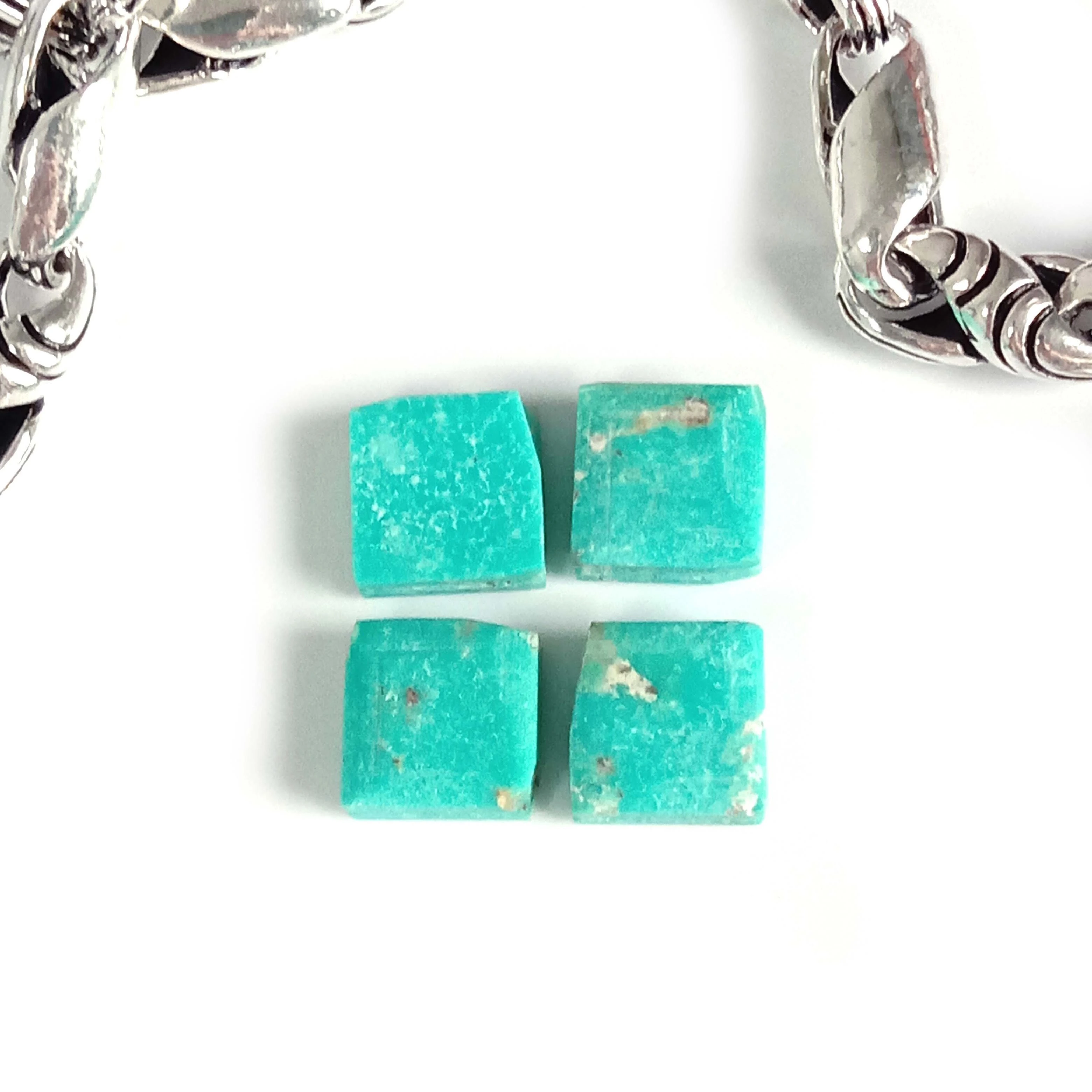 Real Natural Square shaped Turquoise e lekantsoeng 1