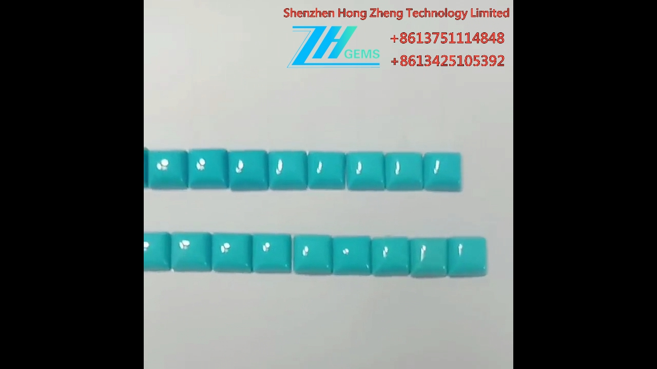 12MM Natural Arizona Turquoise cushion Cabochon Moe 9