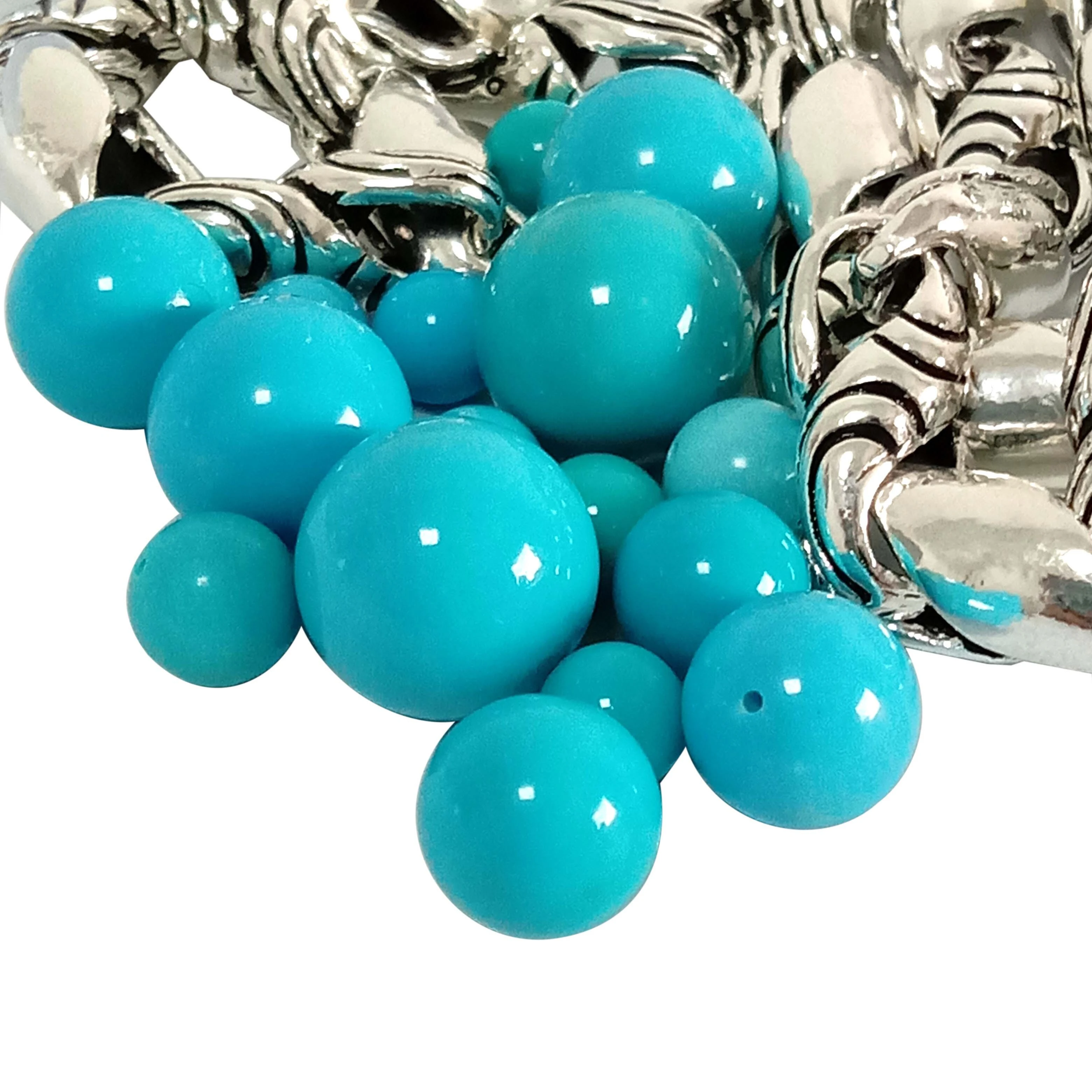 Blue Turquoise Loose Smooth Round Beads 6-17mm 1