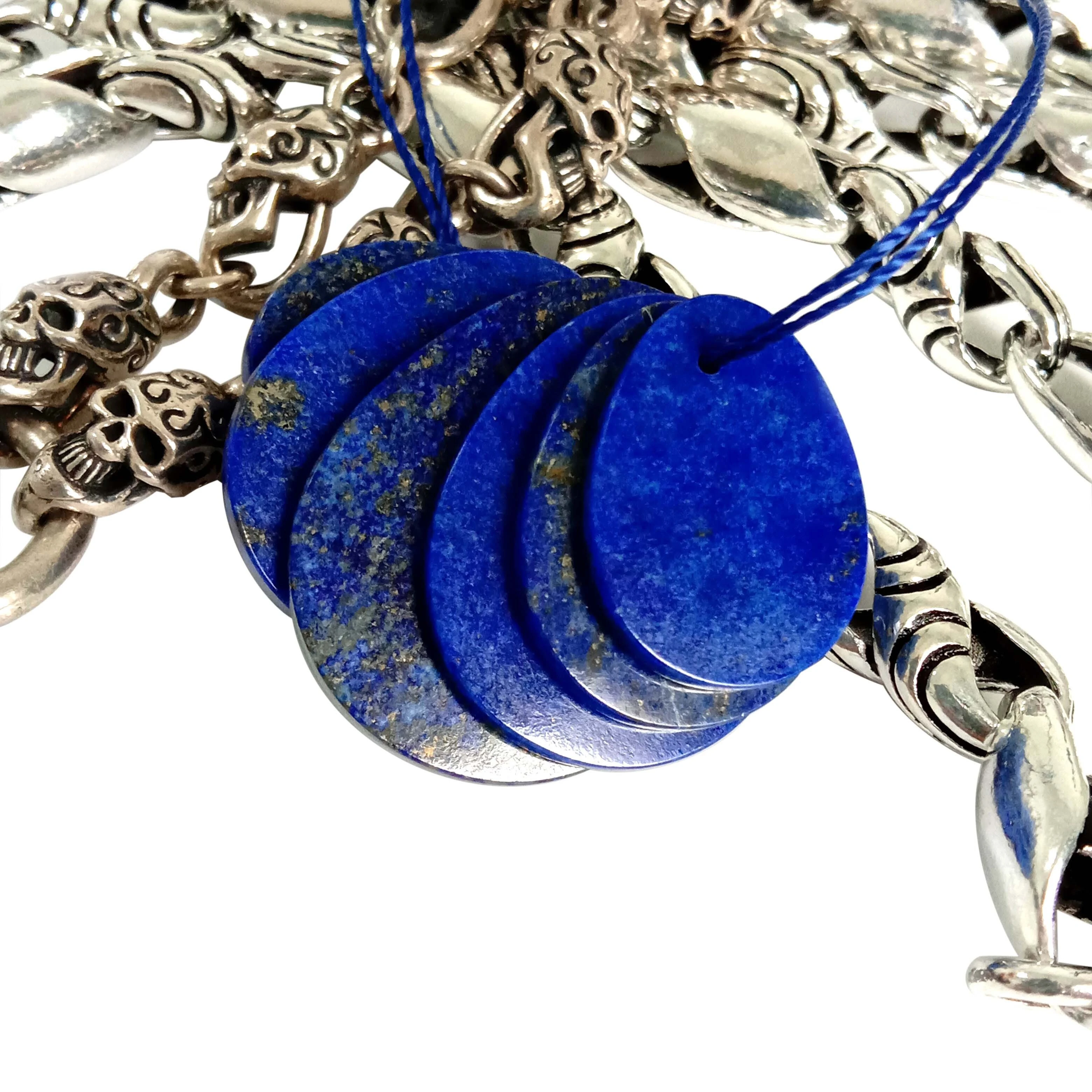 Lapis Lazuli Mix Cab Beads ត្បូងពេជ្រធម្មជាតិ ឈុតខួងមុខ 1