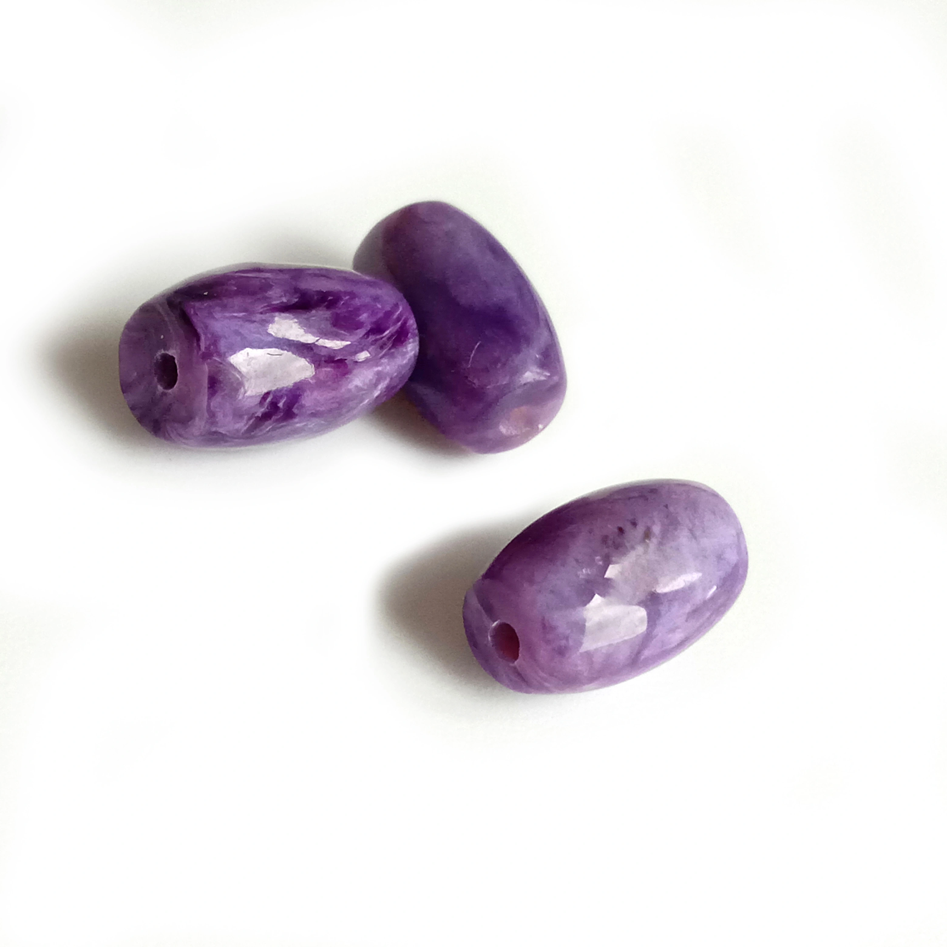 Charoita Natural Forma Oval Cuentas Lisas 10x6mm 1