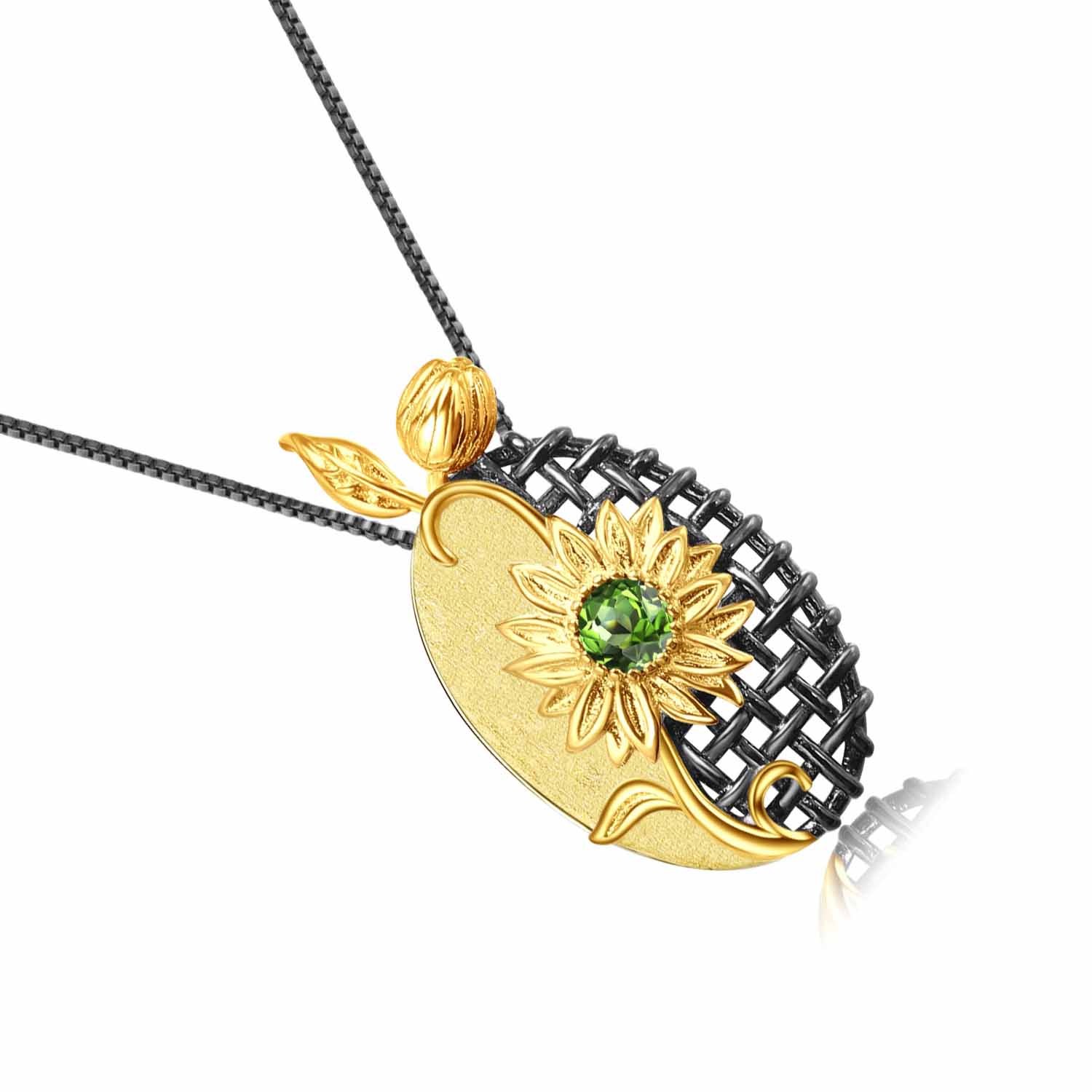 د فیشن میرمنو 925 سټرلینګ زمرد د سپینو زرو پلاټینیم هار 1