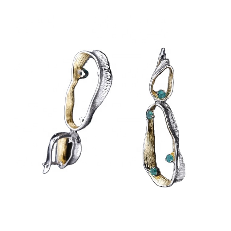 Mfululizo Mpya wa Vito vya Kuwasili 925 Pete za Kudondosha za Wanawake za quartz asilia za bluu za Sterling Silver 2