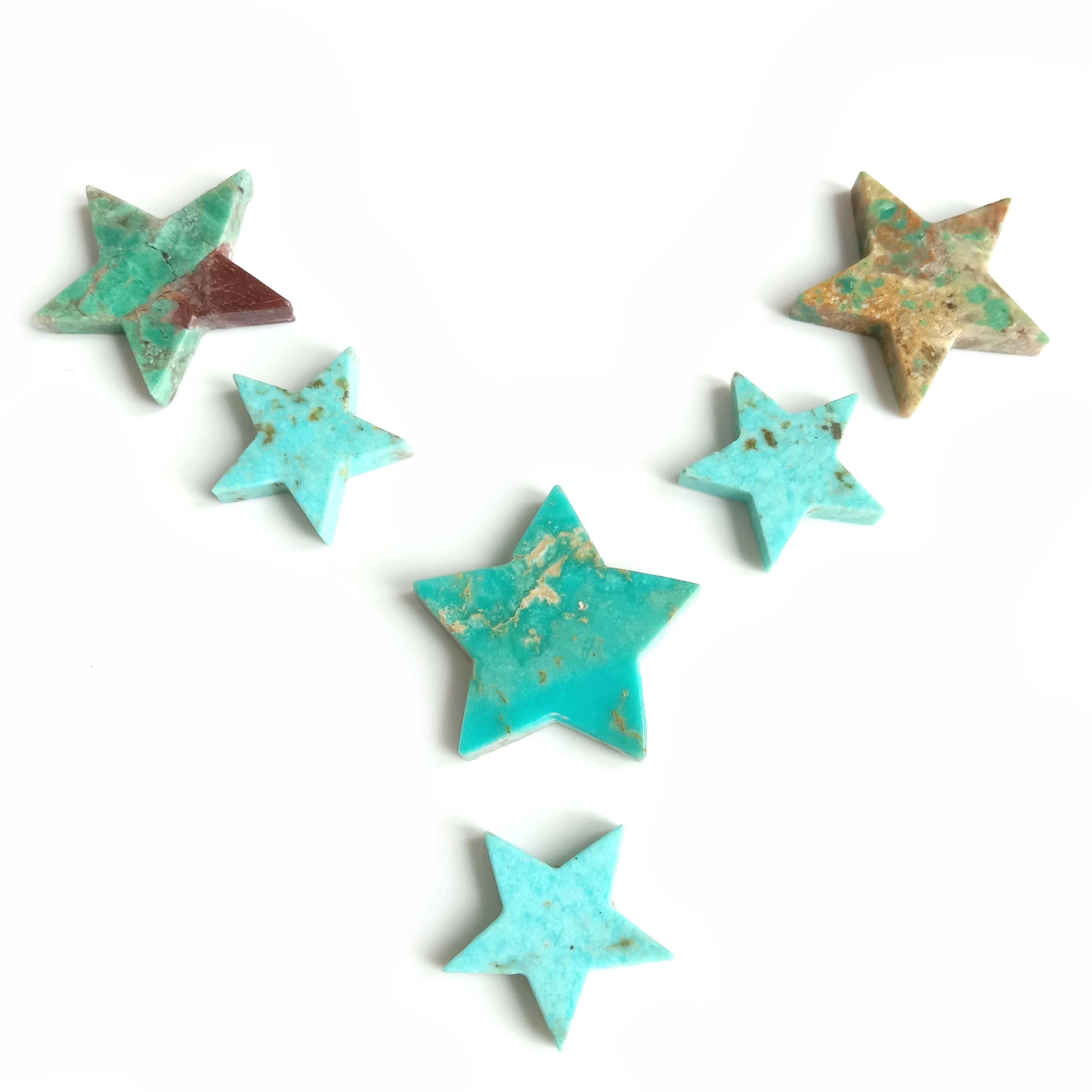 Natural Turquoise Hand Carved Star Loose Gemstone 1