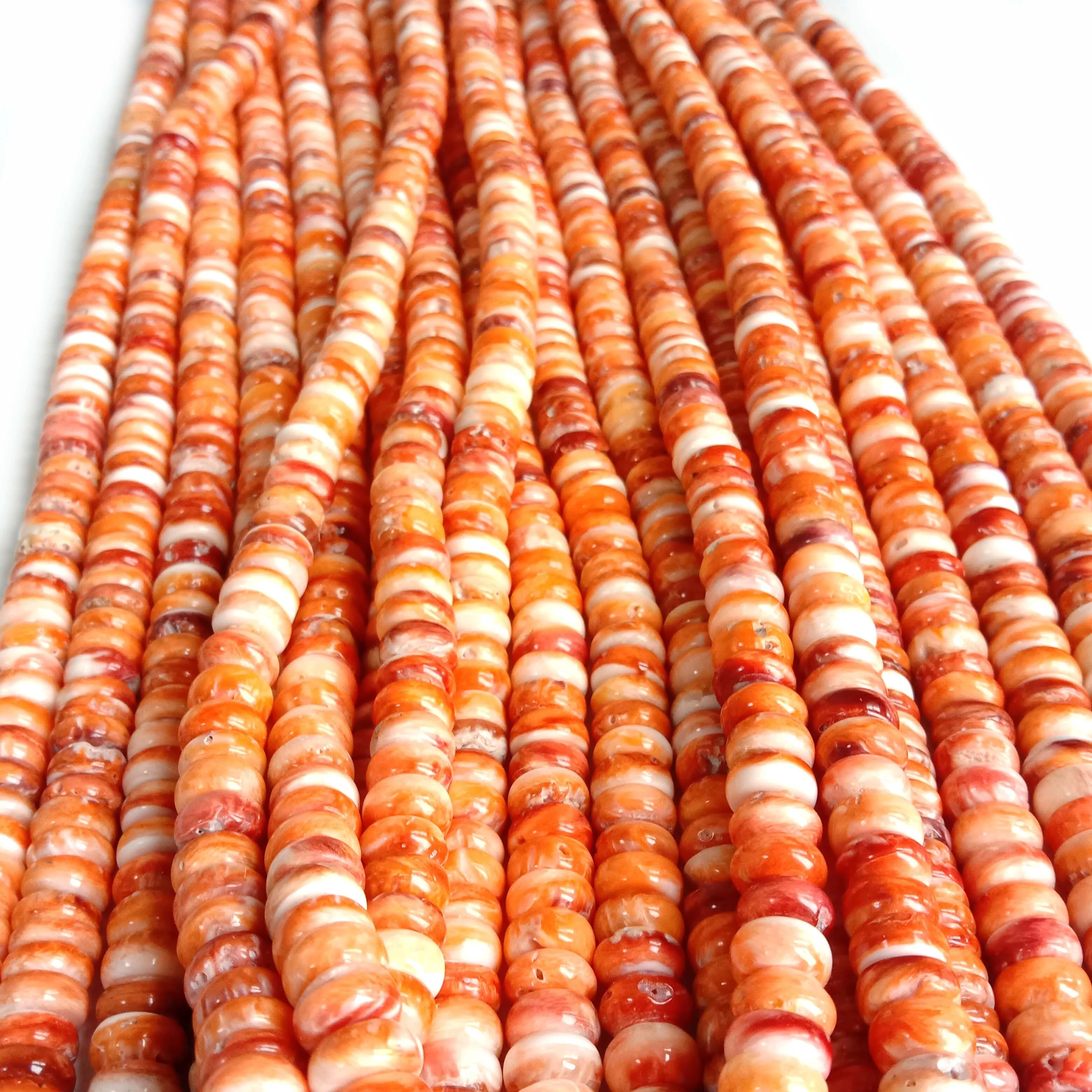 សំបកអយស្ទ័រធម្មជាតិ Rondelle Bead 8mm 16 អ៊ីញ 1