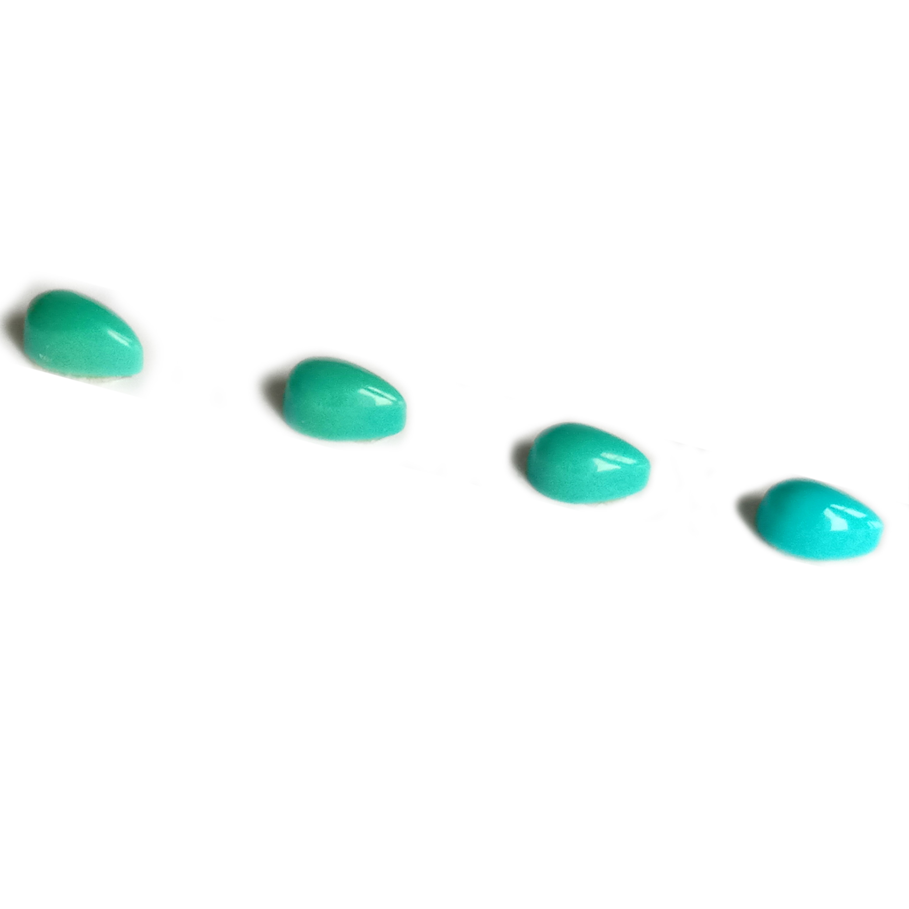 5x3 mm всеки тюркоазен гладък кабошон във формата на круша 15