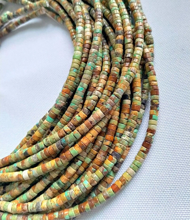 Turquoise Heishi Beads Gemstone Beads Turquoise Beads Jewelry Making Supplies 3x4mm 16 inch 1