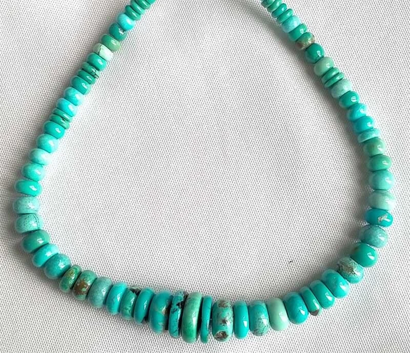 Natural Arizona Turquoise Large Rondelle Beads Turquoise Rondelle Disc Wheel Real Natural Blue Turquoise Beads 1