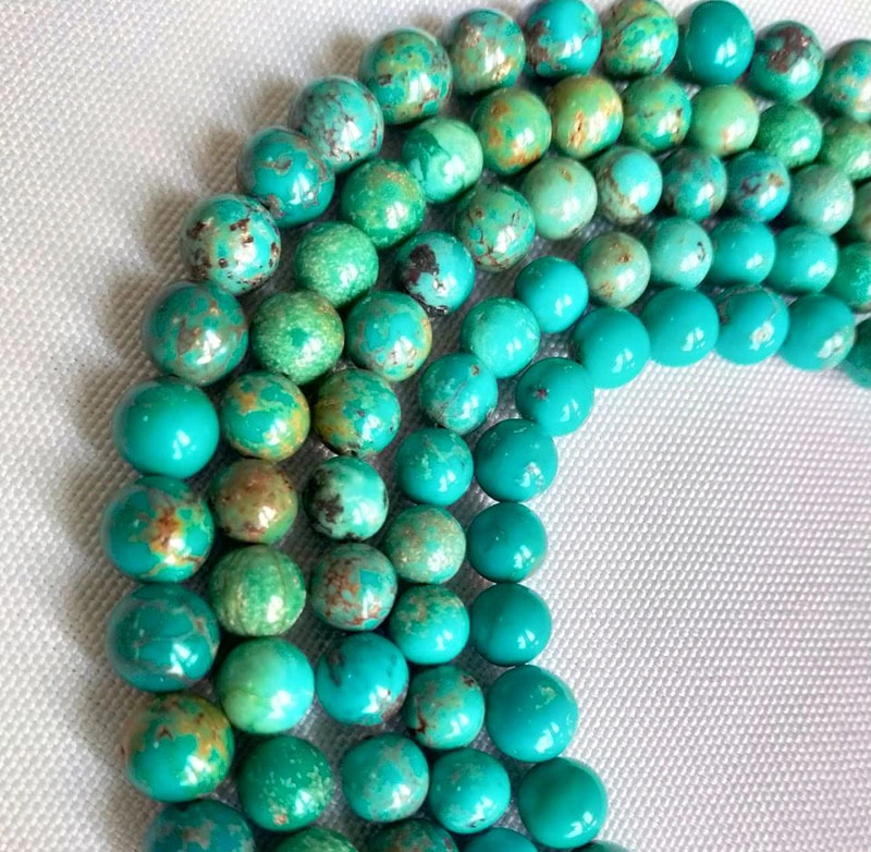 Blue Green Turquoise Loose Beads Round Shape 5-7mm 1