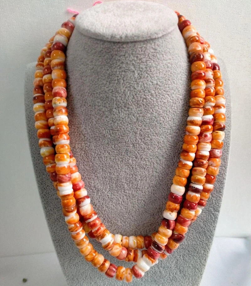 AAA Natural spiny oyster shell bead shape bead ពណ៌​ទឹកក្រូច​ក្រហម​ធម្មជាតិ​ស្រស់​ស្អាត​ពណ៌​ spiny oyster shell bead ដែល​មាន​គុណភាព​ខ្ពស់ 1