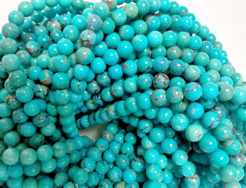 Cyan Turquoise Lifaha Kereiti AAA Lehakoe Round Lifaha Loose 6mm 1