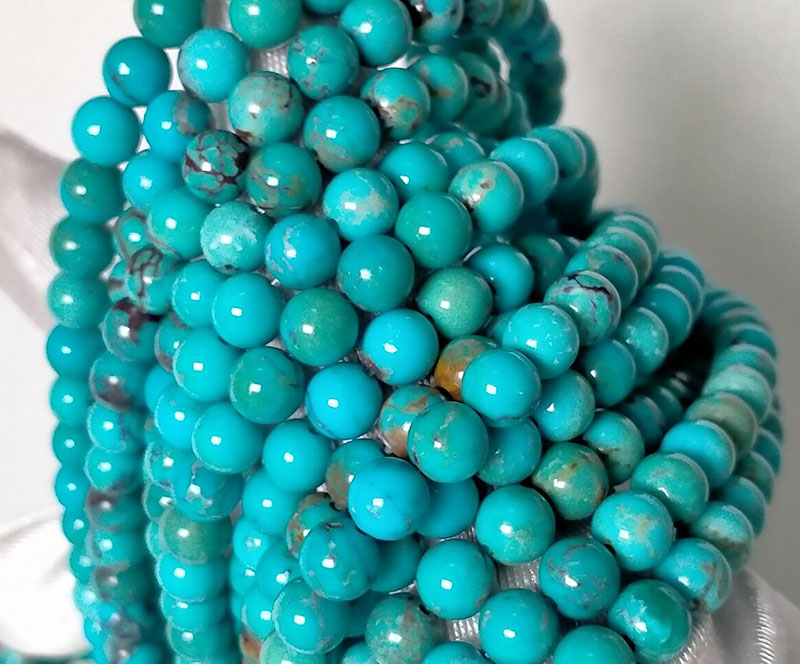 Okrugle labave perle od cijan tirkiznog kamena razreda AAA 6 mm 18