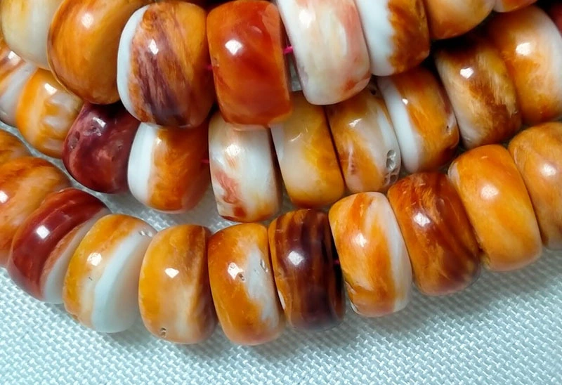 Spiny Oyster Shell Beads 12mm ទំហំ AAA គុណភាពធម្មជាតិ Spiny Oyster Orange Color 1