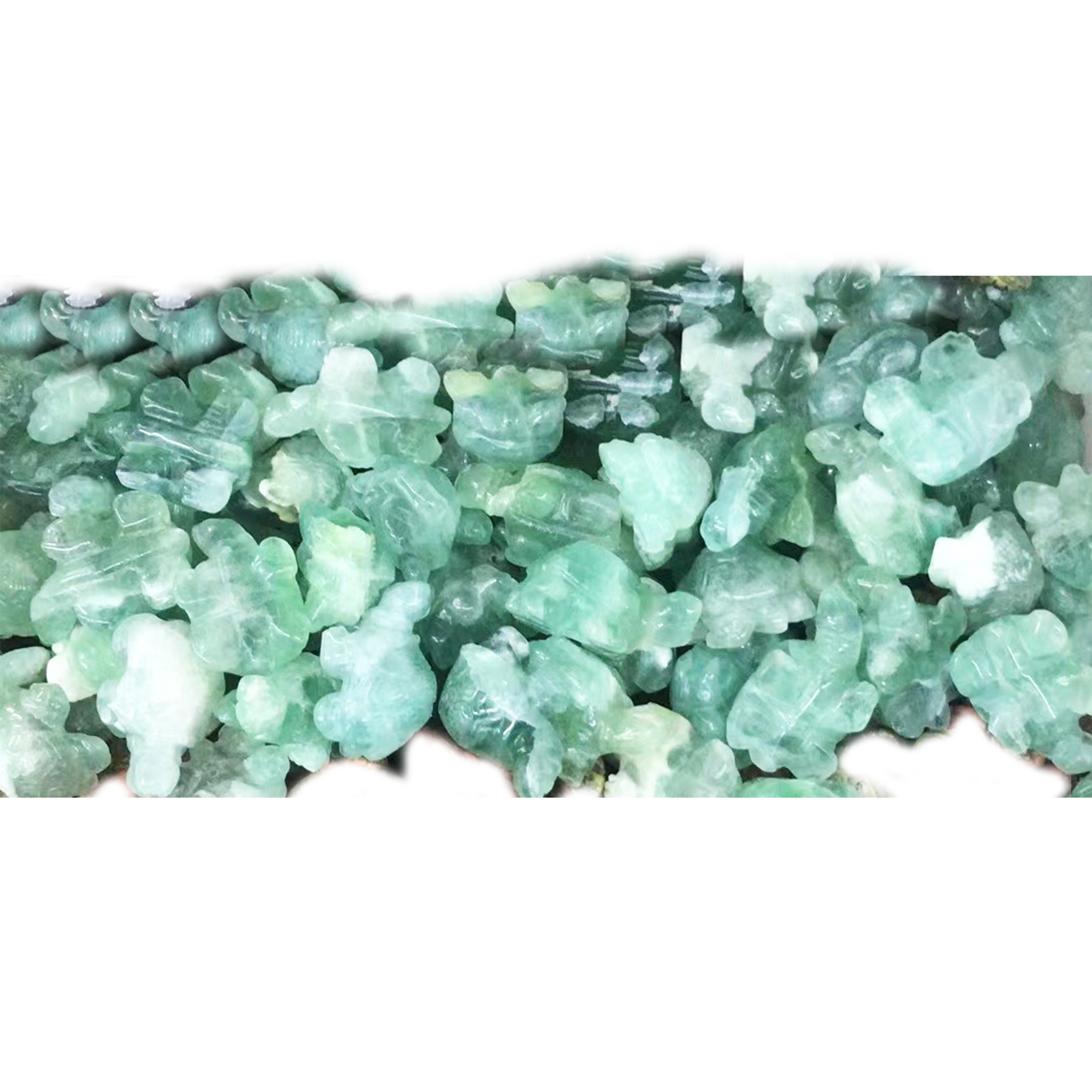 Natural China blue color fluorite animal shape Size 10-30mm Gemstone Carved 13