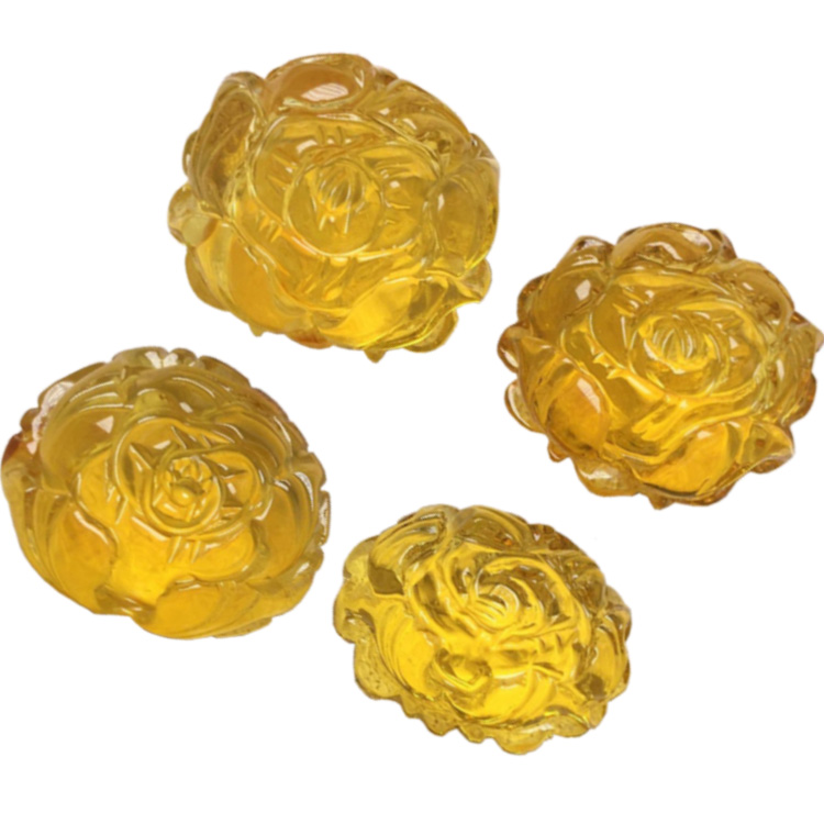 자연적인 폴란드 노란 호박색 새겨진 매화 꽃 정밀한 펜던트 4