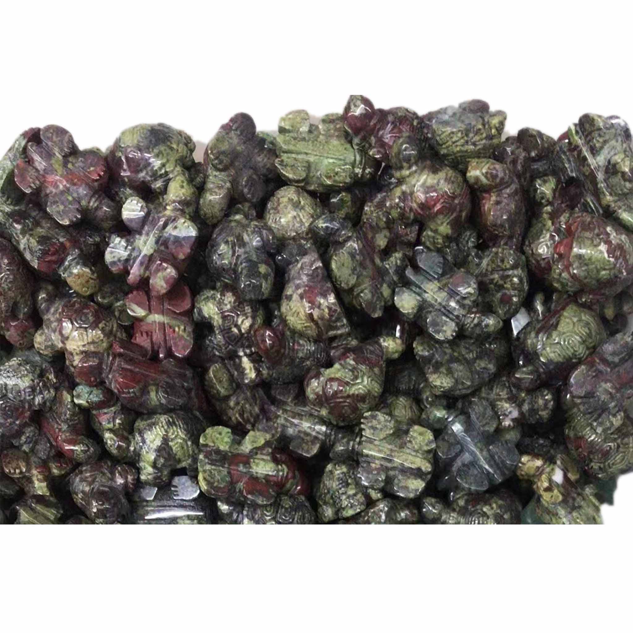 Ntuj Tuam Tshoj Ruby liab thiab ntsuab Xim Gemstone Carved tsiaj Zoo li Size10-30mm jewelery 14