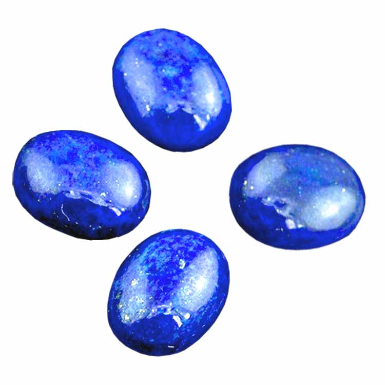 قدرتي لپس لازولي ڪيبوچون اوول شڪل تمام صاف معيار جو لوز قيمتي پٿر 2