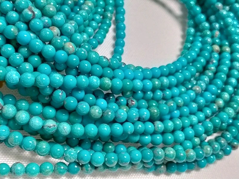 Lifaha tsa Mint Blue Turquoise Kereiti ea AAA Round Loose Beads 5mm 1