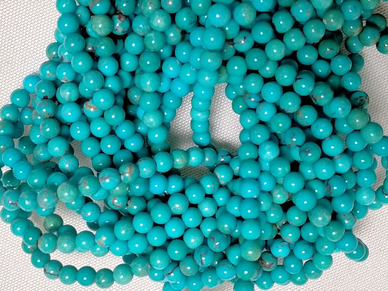 Lifaha tsa Mint Blue Turquoise Kereiti ea AAA Round Loose Beads 5mm 18