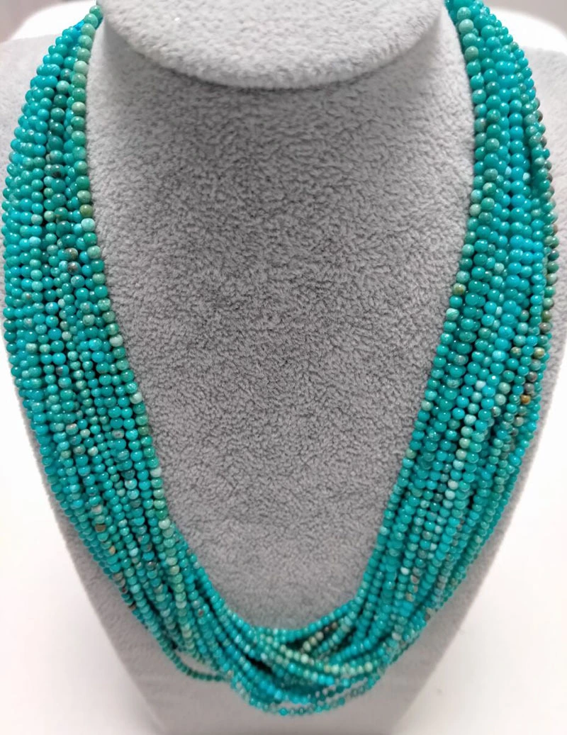 2mm Turquoise Gemstone Blue Round Loose Beads 16 inch Full Strand 1