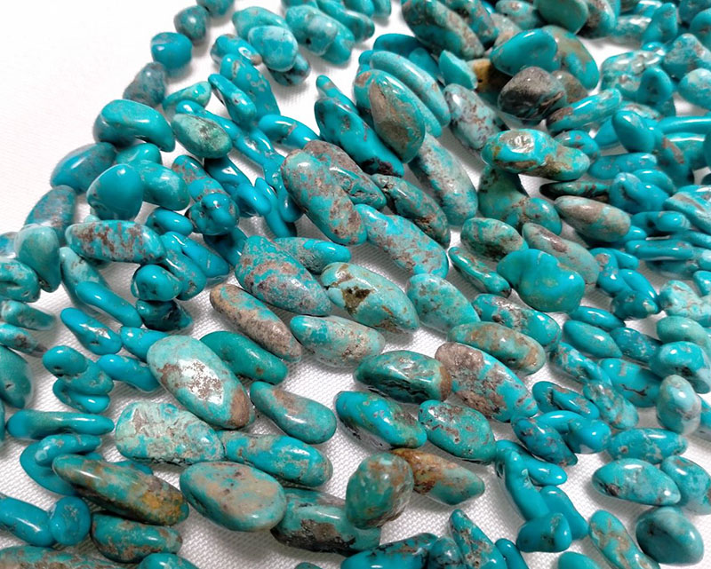 Prirodne tirkizno plave zelene perle mješavine veličine 16 inča 18