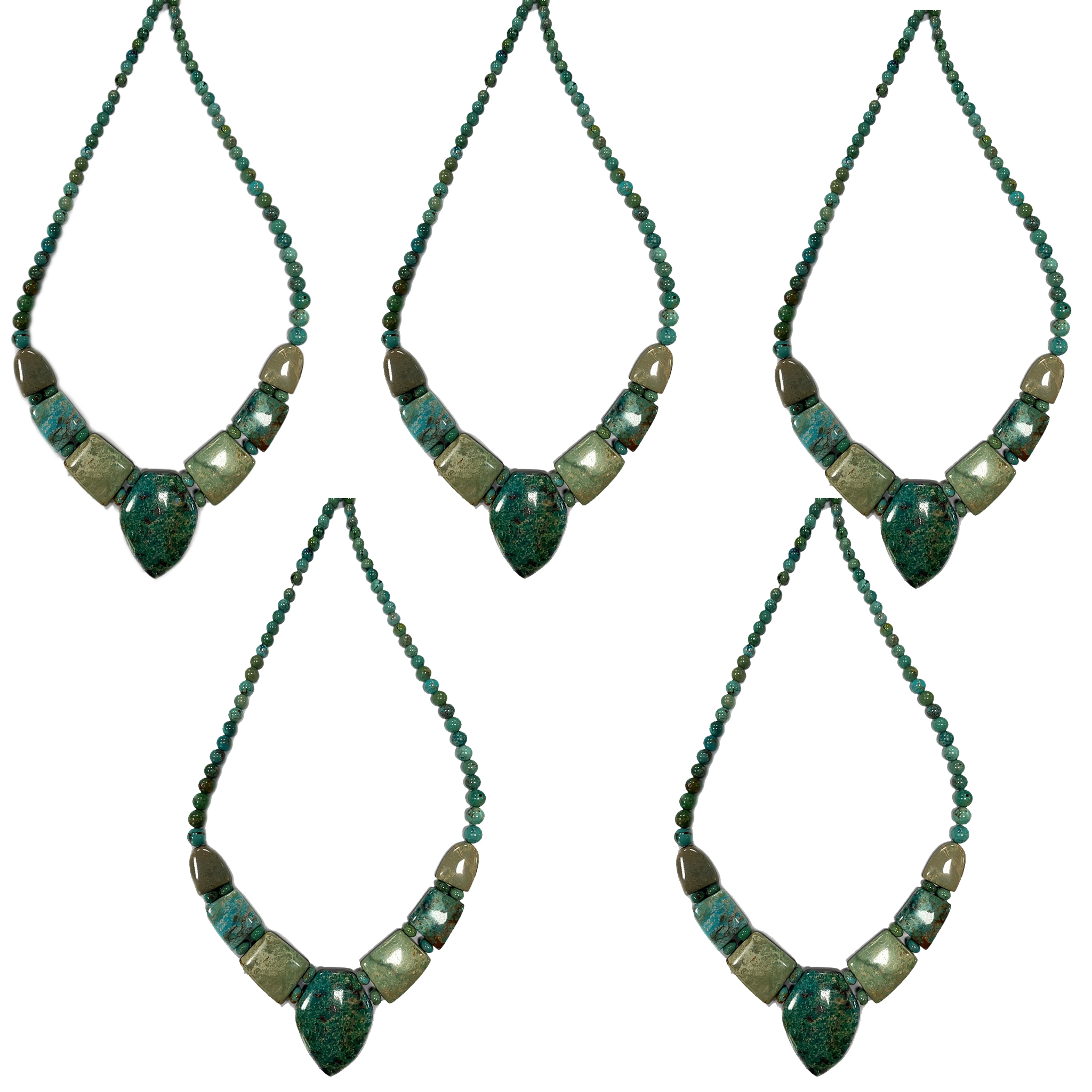 Asili ya Marekani ya Turquoise Mawe ya Thamani Shanga za vito vinavyotengeneza vito vya mkufu 15