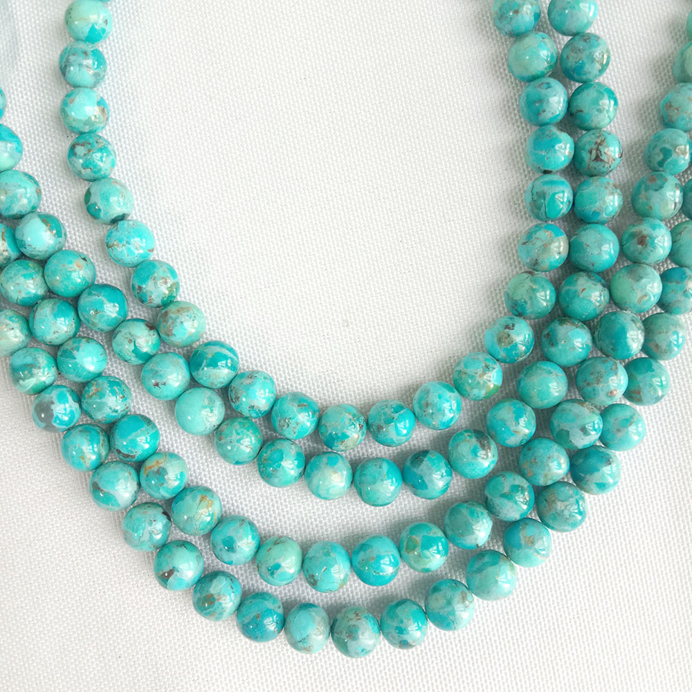 Bèl pèl ble turkwaz wòch 8mm fòm pyès monnen Gorgeous koulè ble turkwaz Segondè bon jan kalite pèl pyè presye 19