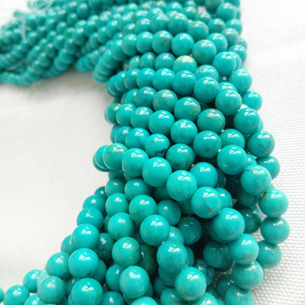 6mm Turquoise Gemstone Blue Round Loose Beads 16 inch Full Strand 19