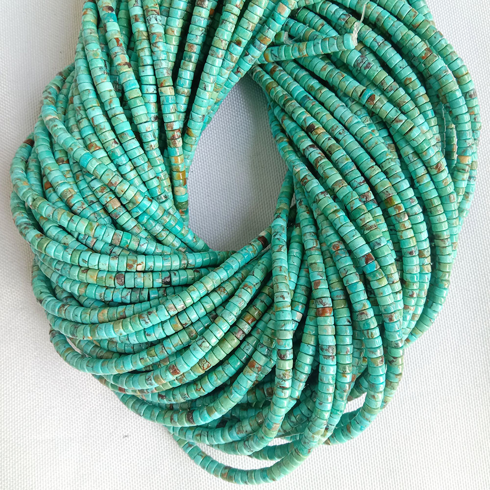 Prirodna tirkizna Heishi perla plava Hubei tirkizna velika Heishi grubo rezana tirkizna 4mm 19