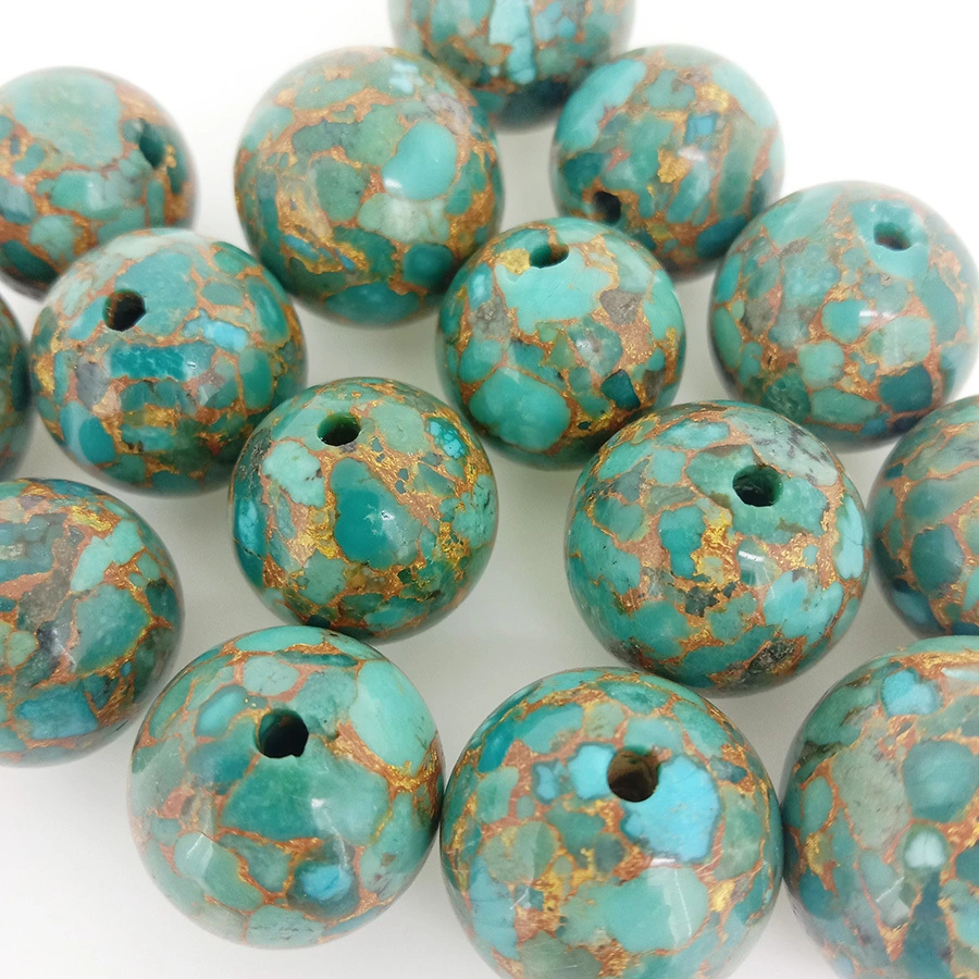 Natural Turquoise Sun Stone Copper Compressed Cabochon Beads Copper Compressed For Jewellery Making 1