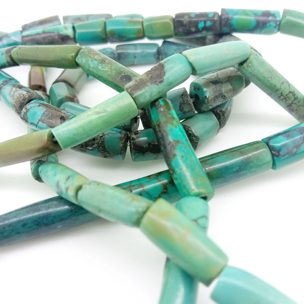 Natural Turquoise Tube Shape Beads Healing Energy Gemstone Loose Beads DIY Jewelry Ho Etsa Moralo oa Bracelet 1