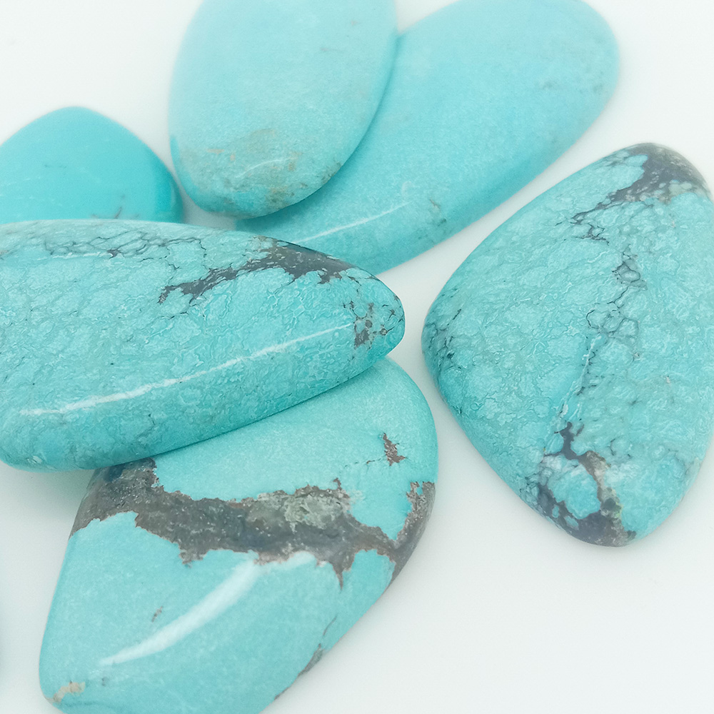 Натуральні бірюзові кабошони з круглою плоскою спиною, ювелірні вироби DIY Free Form 18