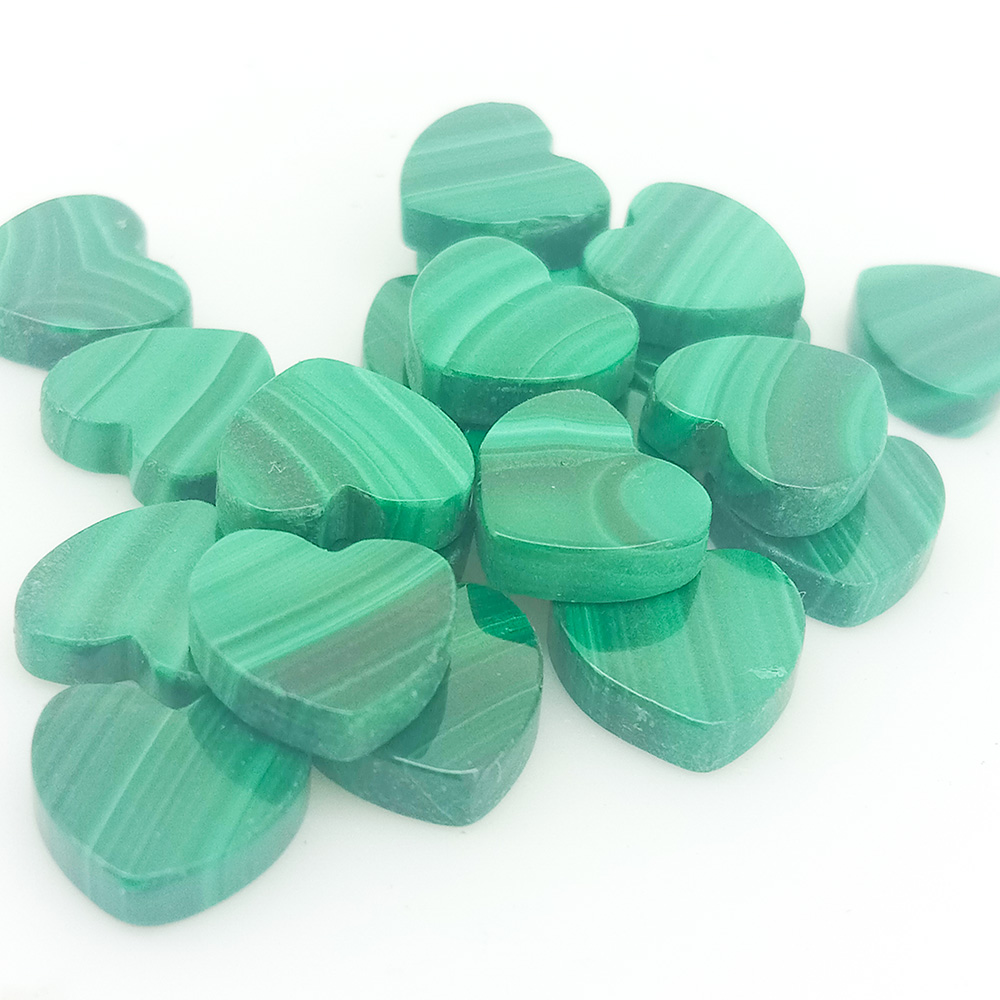 Natural Untreated Malachite Heart CharmsDouble Face Malachite Heart Pendants Size 8x8mm 14