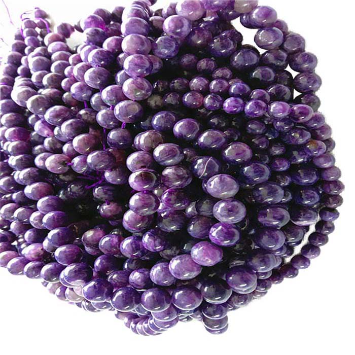 Charoite Asilia 3A Shanga za umbo la duara Vito laini na zambarau 14