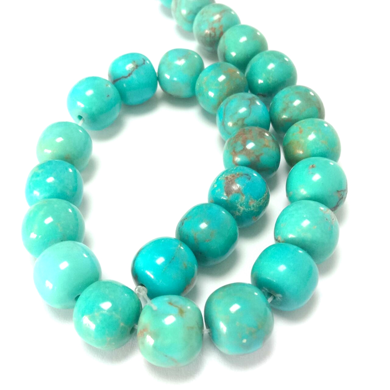 Seud-muineil turquoise tana grìogagan turquoise mòr seudaireachd aithris turquoise 9-10 mm 18