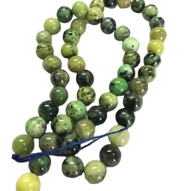 綠色條紋碧玉珠天然石飾品批發 8