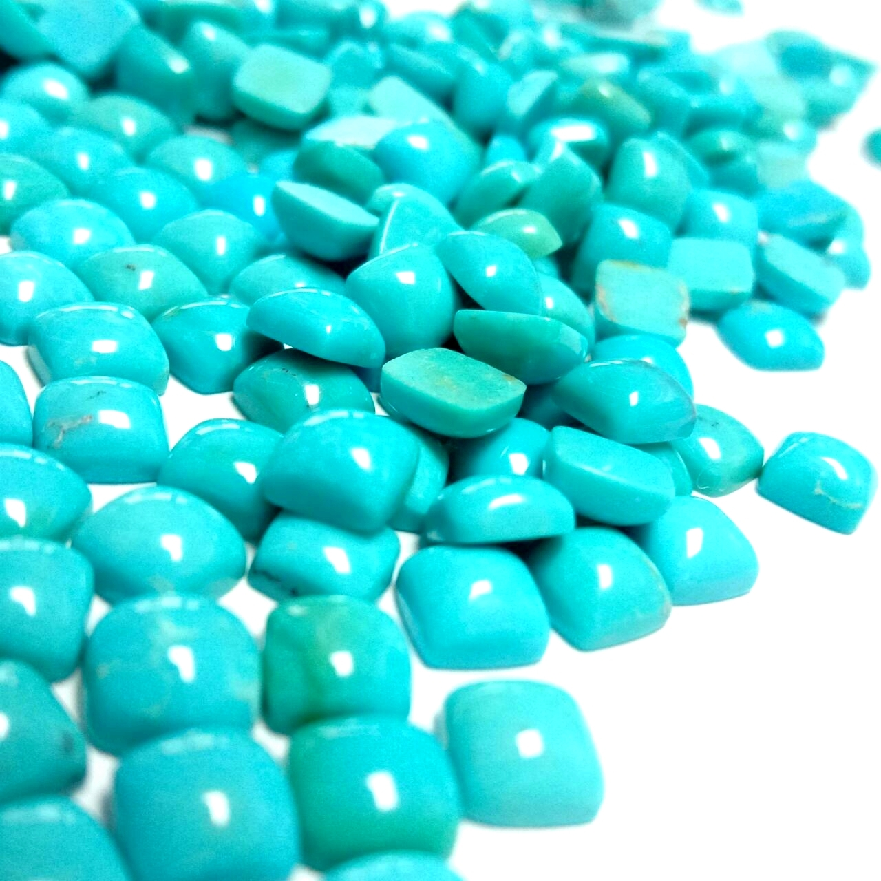 Arizona Turquoise Smooth Flat Back Square Cabochon Loose Gemstone Smooth Square Gemstone Cabochon For Jewelry Making 5mm 1