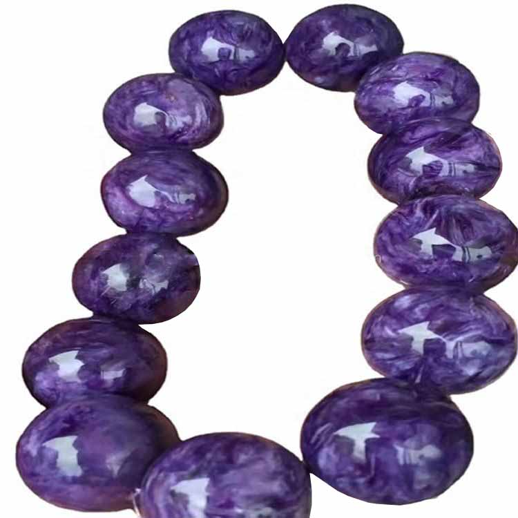 Brazalete de charoita natural pulsera de piedras preciosas de moda al por mayor 8