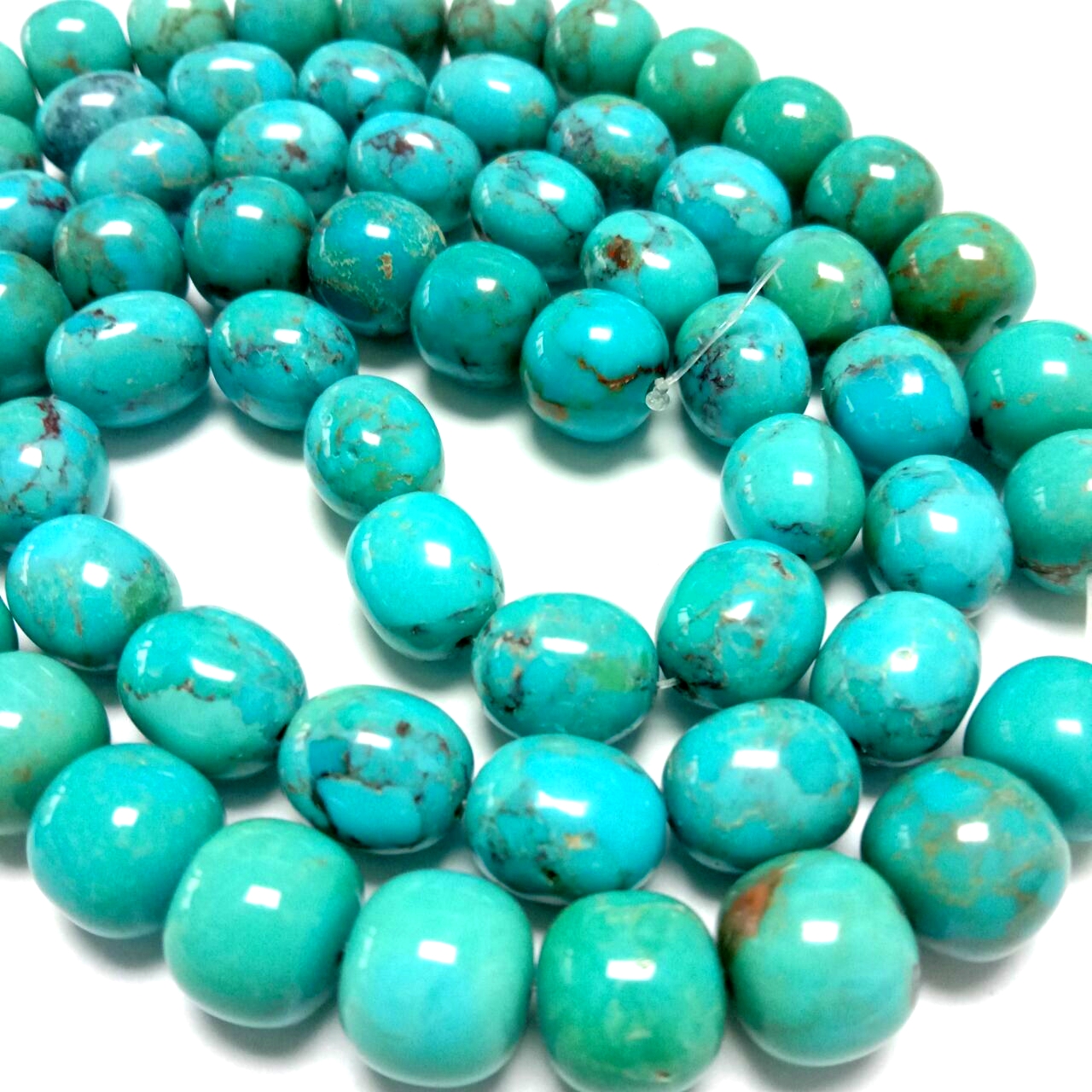 የተፈጥሮ ሰማያዊ ቱርኩዊዝ ሃውላይት የድንጋይ ዶቃዎች ድብልቅ መጠን ክብ ዶቃ የሚያምር የተፈጥሮ ሰማያዊ ቱርኩይዝ ሃውላይት የከበረ ድንጋይ 18