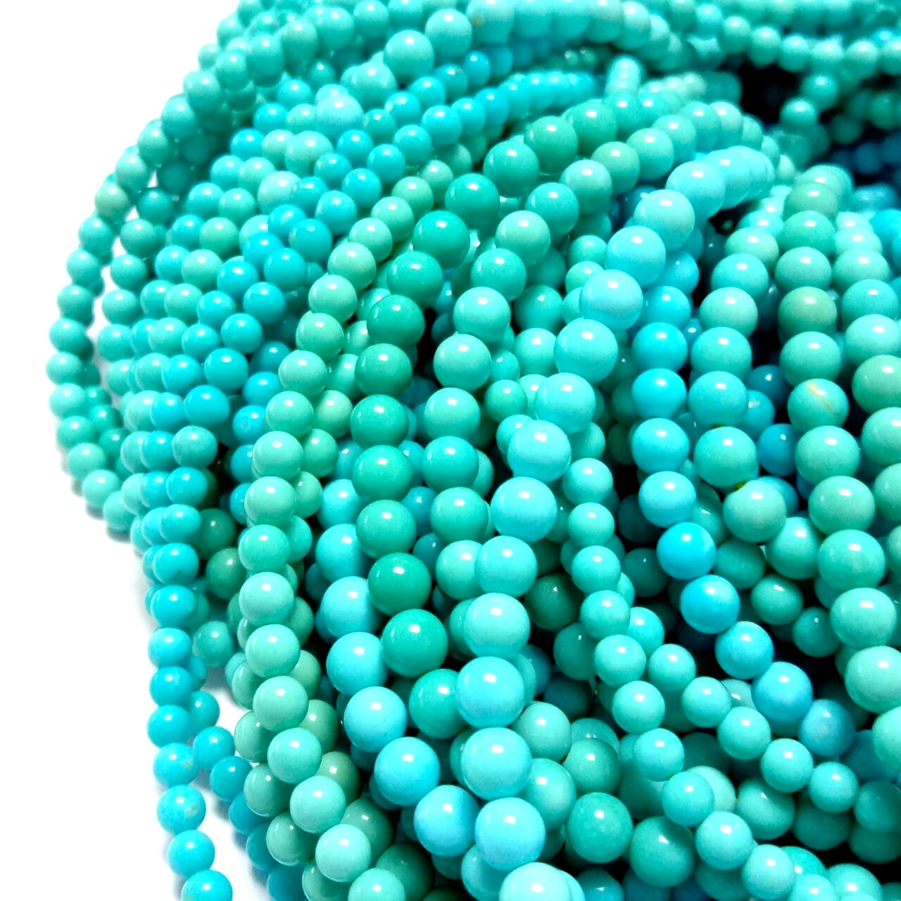 Turquoise beads natural gemstone bead gamay nga round beads turquoise seed beads strands para sa paghimo og pulseras o kwintas 1