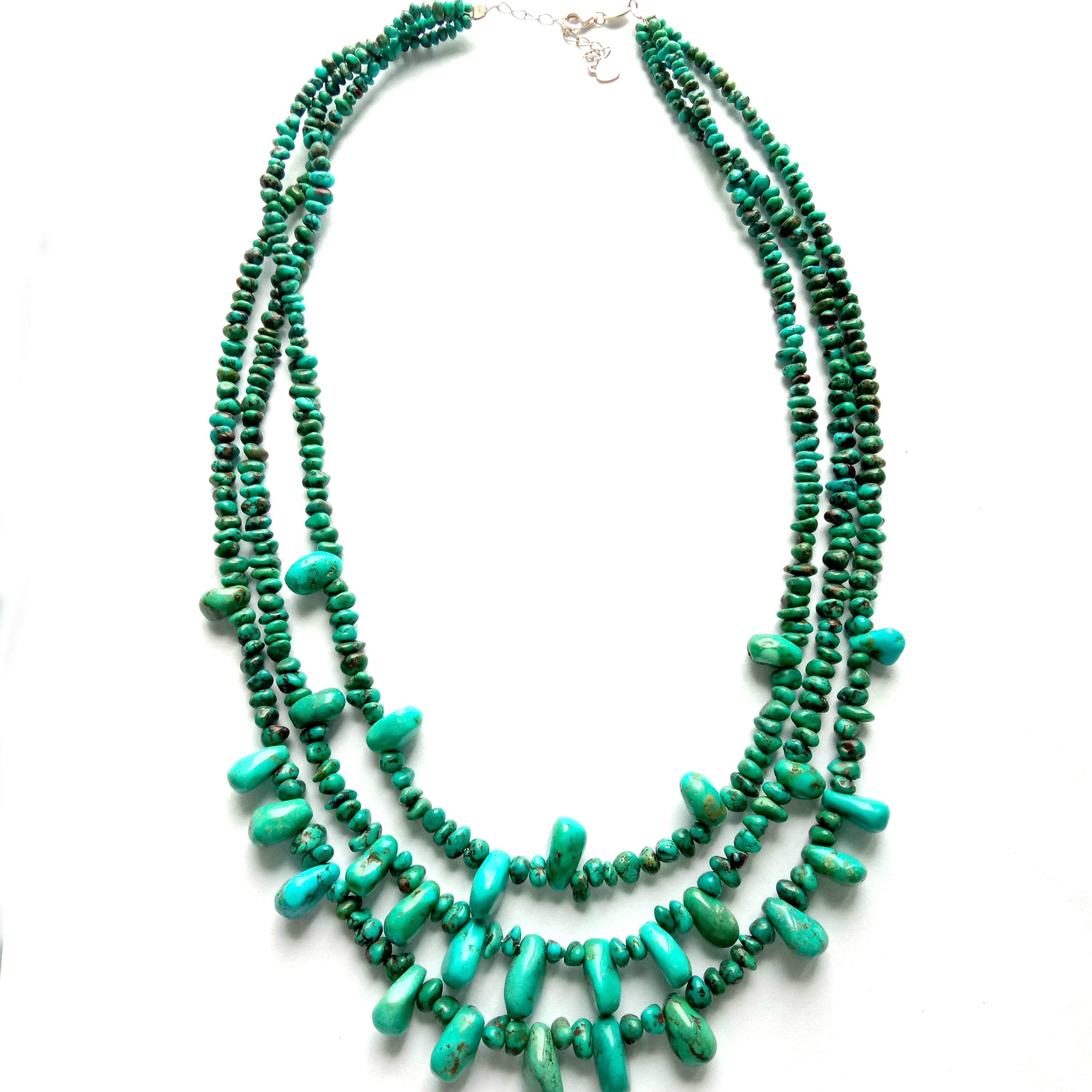 Turquoise chip Necklace Genuine Turquoise Jewelry Healing Crystals Gemstone Necklace Bridesmaid regalo alahas sa kasal 1