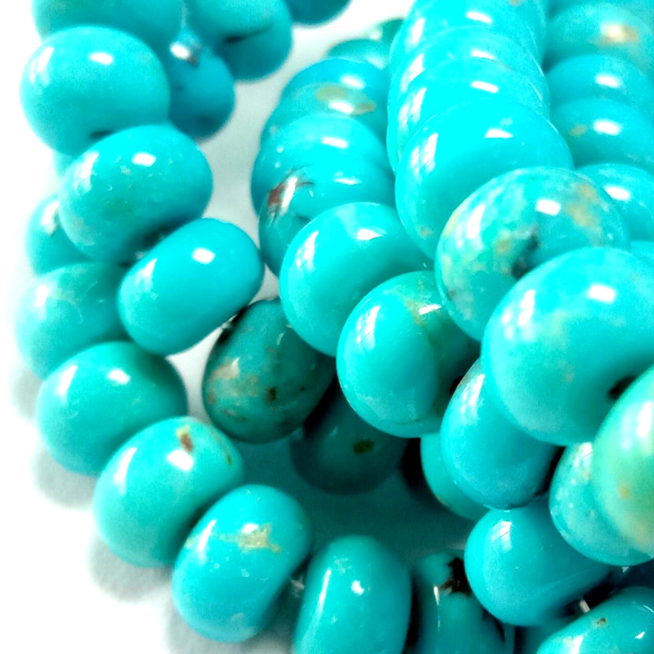 Kingman Turquoise 4x7mm Rondell bead strand Arizona pirus Biru Hijau Barat Daya DIY Perhiasan Manik-manik 18