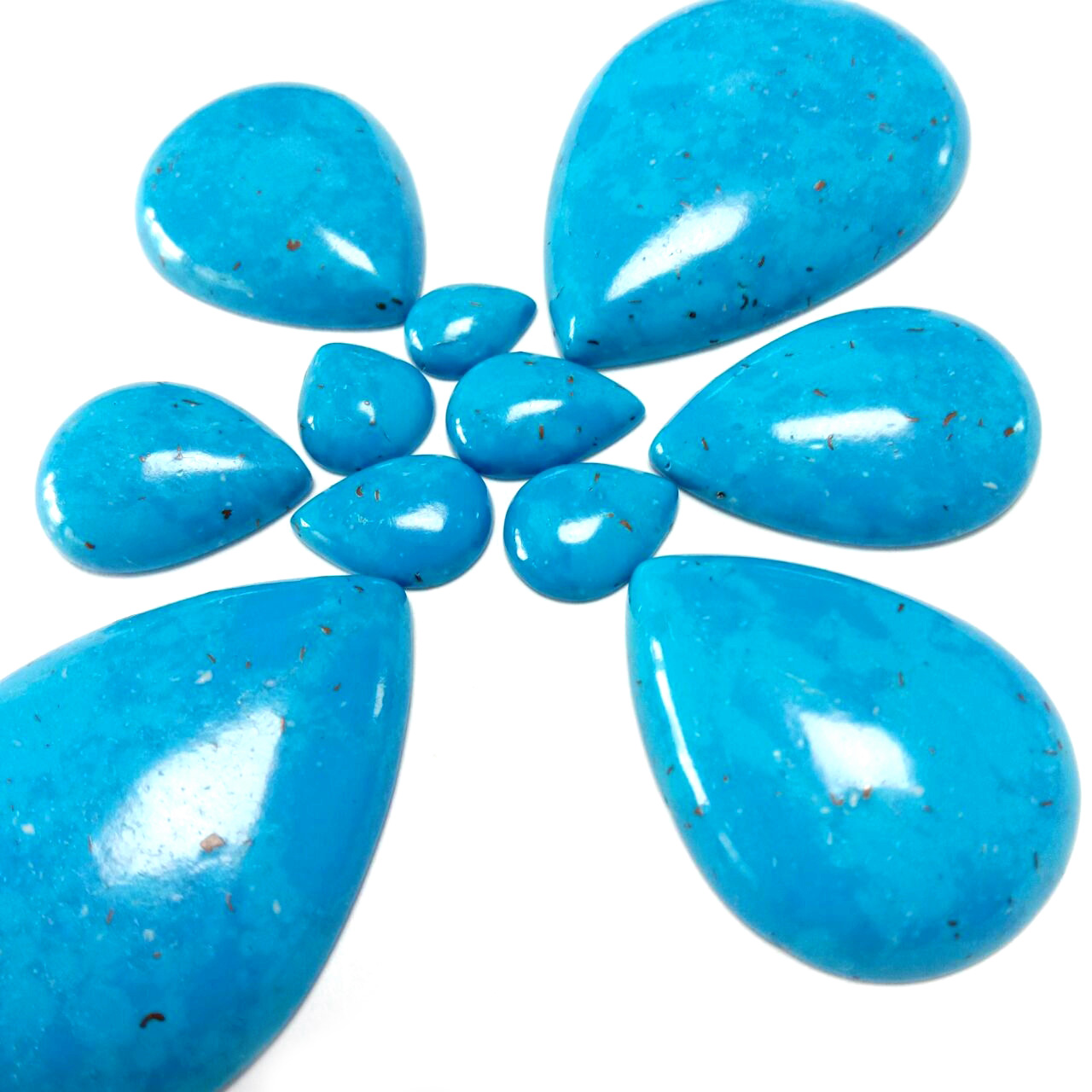 Vito vya Kujitia Vizuri vya Rangi ya Bluu Iliyokolea Arizona Vito vya Umbo la Pear ya Turquoise Vinavyotengeneza Mawe ya Vito Vilivyolegea 15