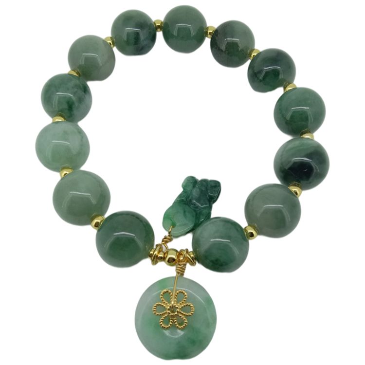 Breichled Gleiniog Gemstone Jade 8